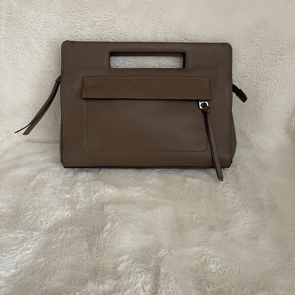 COACH Bleecker Pocket Clutch Edgepaint Brown Leather F51635 - Picture 1 of 12